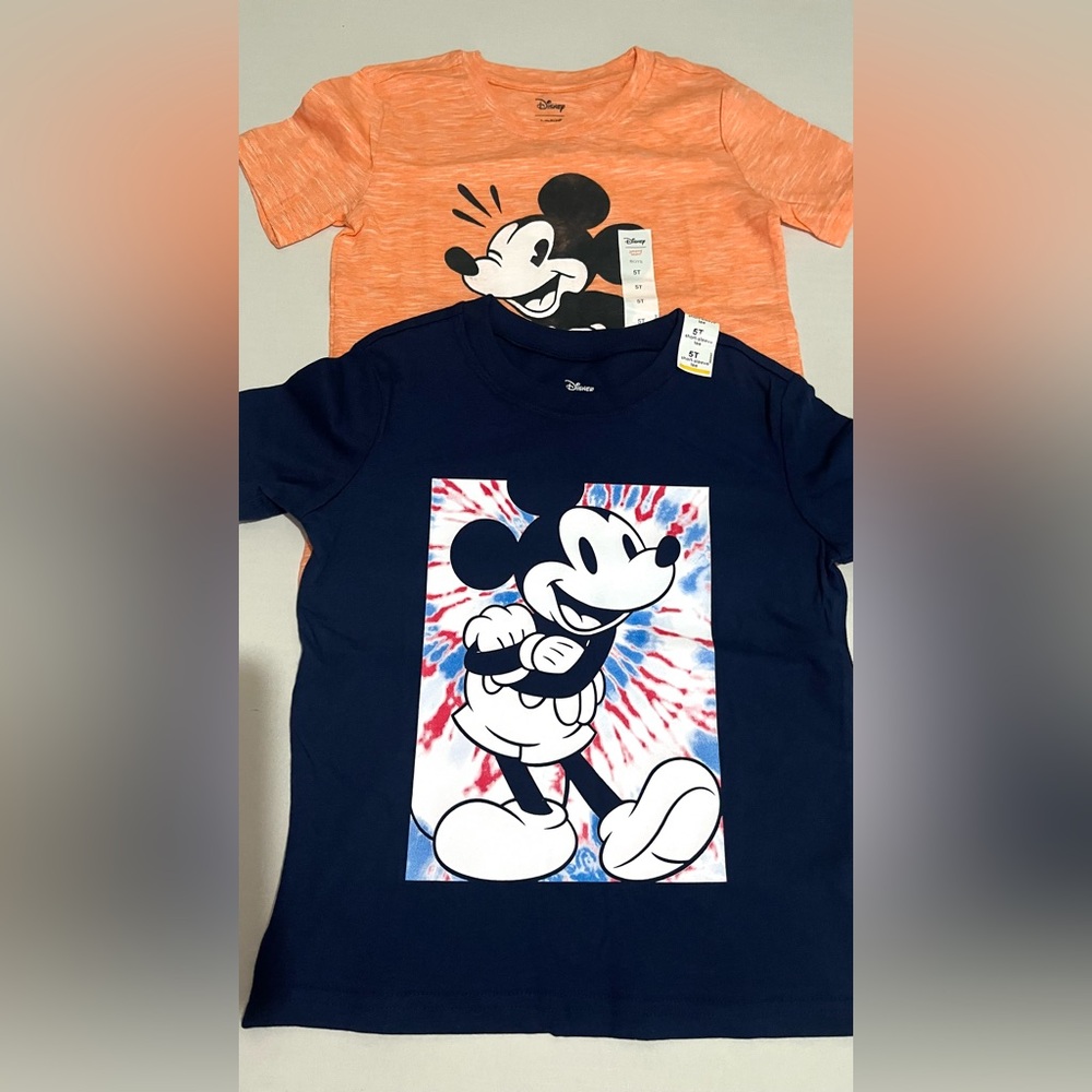 Disney Mickey Mouse Blue and Orange Short Sleeve Tee
